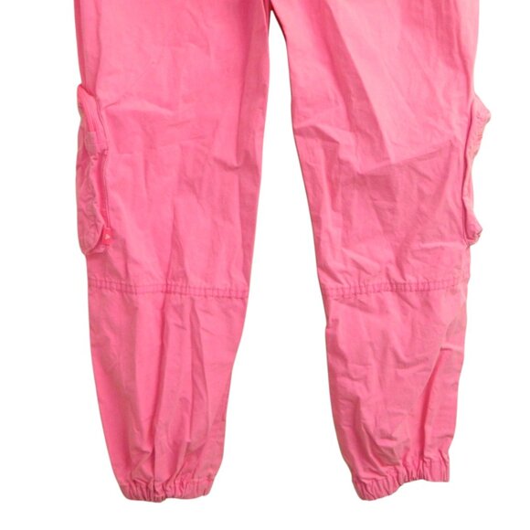 TNA Aritzia Lightweight Neon Pink 100% Cotton Cargo Jogger Pant Size S - Picture 13 of 16